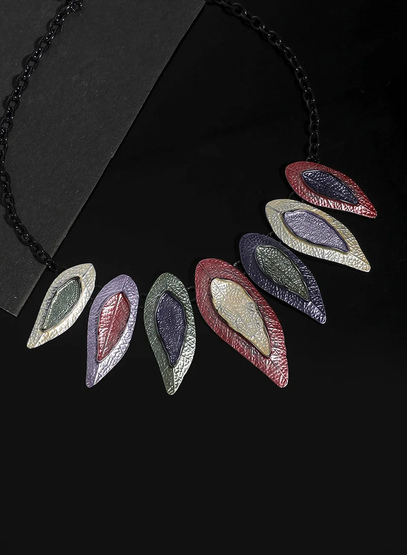 سوهي قلادة أوراق صناعية مجوهرات