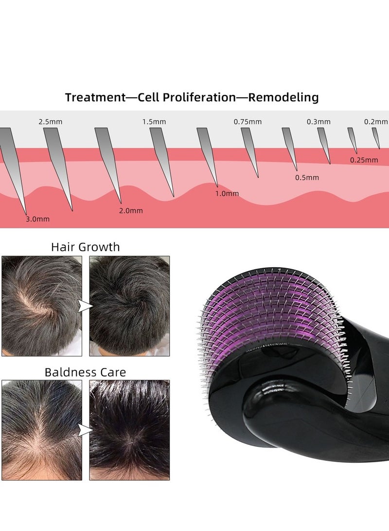 ديرما رولر جهاز ديرما رولر ٠٥ ملم للوجه والشعر مع ٥٤٠ إبرة تيتانيوم أداة العناية بالبشرة لتحفيز الكولاجين وعلاج آثار الحبوب - Image 5