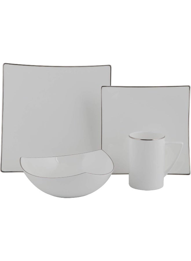 Red Vanilla Extreme Platinum 16 Piece Dinner Set 1 White - Image 1