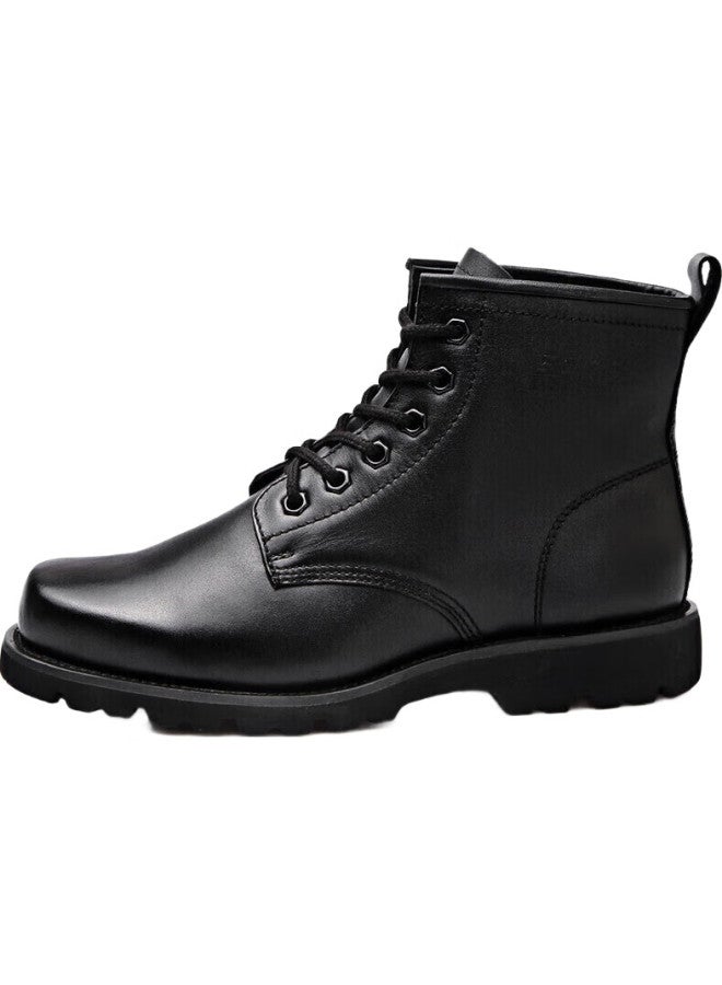 Strongman Man Boots, 3515 Work Leather Shoes, Cowhide Wear-Resistant Outdoor Military Boots, Classic Martin Boots, Black, Size 40 - Image 2