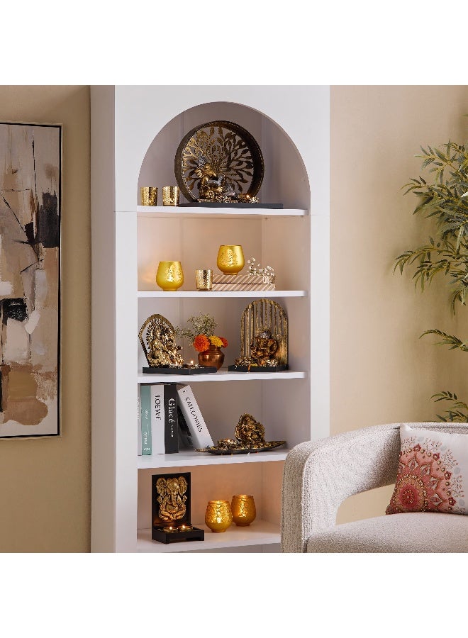 Home Box Divinity Glacier Polyresin Ganesha Statue with MDF Base Tray - 38x13.5x11.5 cm - Image 5