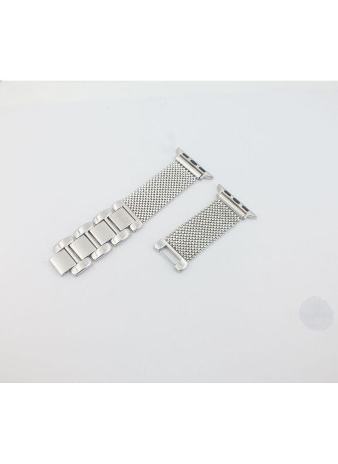 Generic - Stainless Steel Milanese Thin Watch Band For Apple Watch IWatch6 IPhone Watch5 Metal Steel Band Jewelry Accessory Band-Color:38 Silver - Image 1
