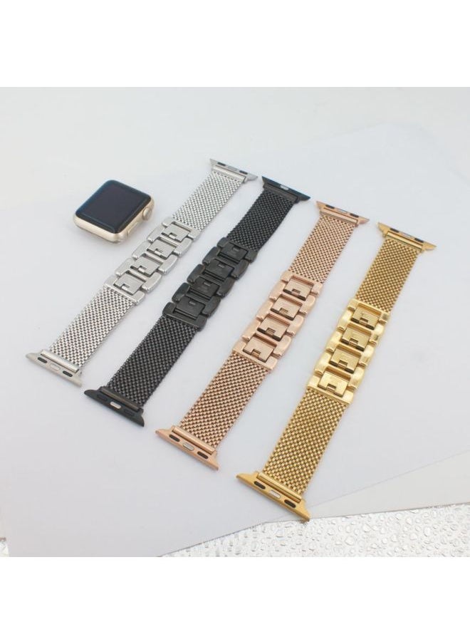 Generic - Stainless Steel Milanese Thin Watch Band For Apple Watch IWatch6 IPhone Watch5 Metal Steel Band Jewelry Accessory Band-Color:38 Silver - Image 1