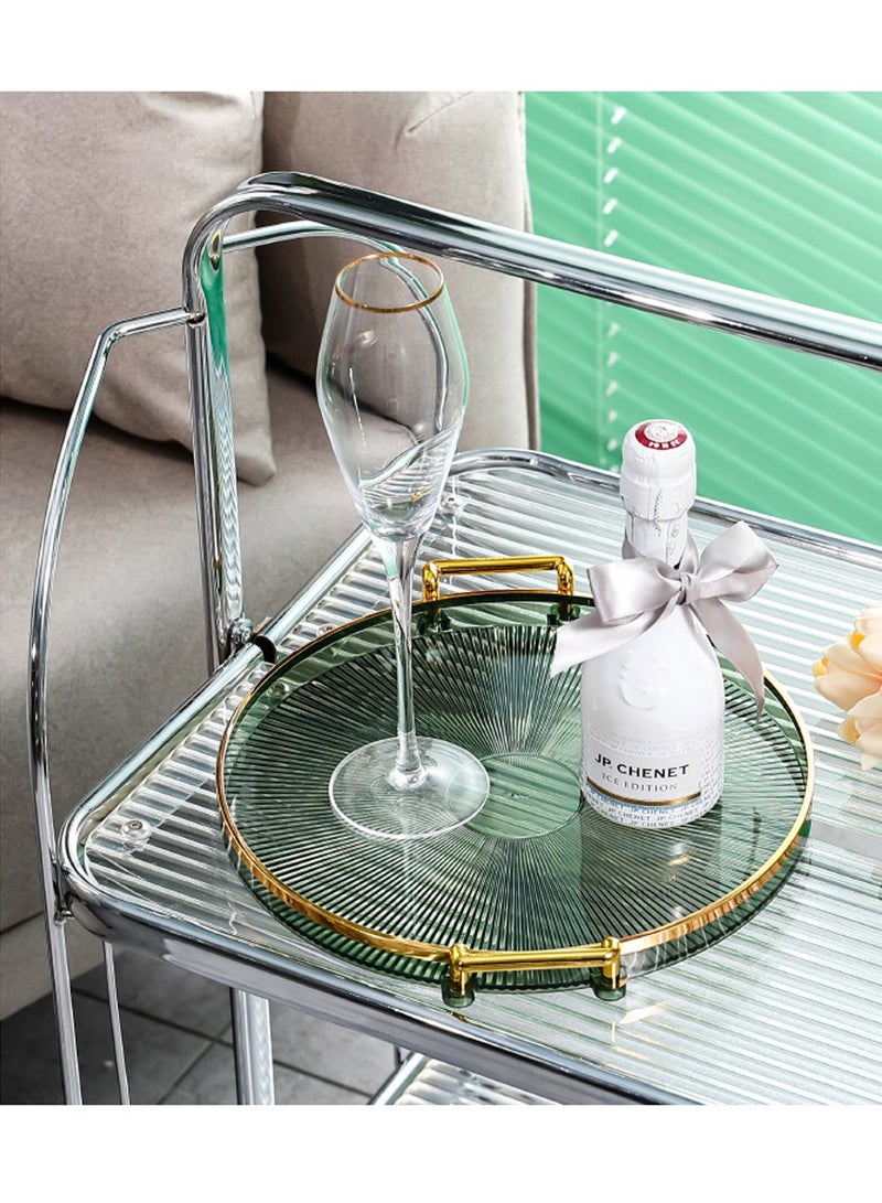Gold Handle Acrylic Tray, Jewelry Decoration Tray, Candle Tray, Dressing Table and Bathroom Table Storage Tray