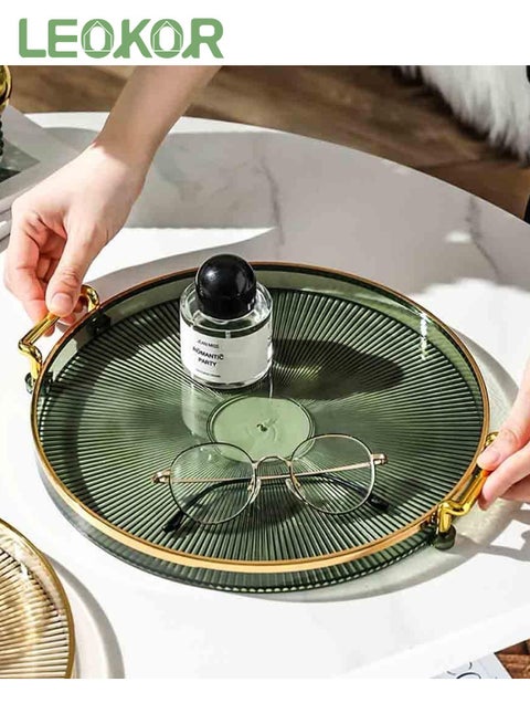 Gold Handle Acrylic Tray, Jewelry Decoration Tray, Candle Tray, Dressing Table and Bathroom Table Storage Tray