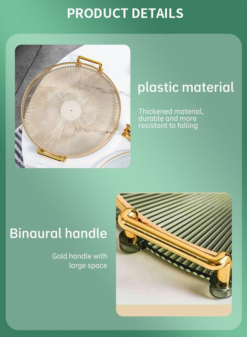 Gold Handle Acrylic Tray, Jewelry Decoration Tray, Candle Tray, Dressing Table and Bathroom Table Storage Tray