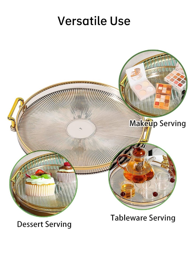 Gold Handle Acrylic Tray, Jewelry Decoration Tray, Candle Tray, Dressing Table and Bathroom Table Storage Tray