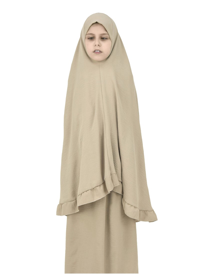 DAMAS COLLECTION - Two Piece Islamic prayer dress for girls kids and women -Prayer Clothes for girls and Muslim Women-Prayer Abaya For women and girls kids- Umrah essentials for women -Prayer dress women - Image 1