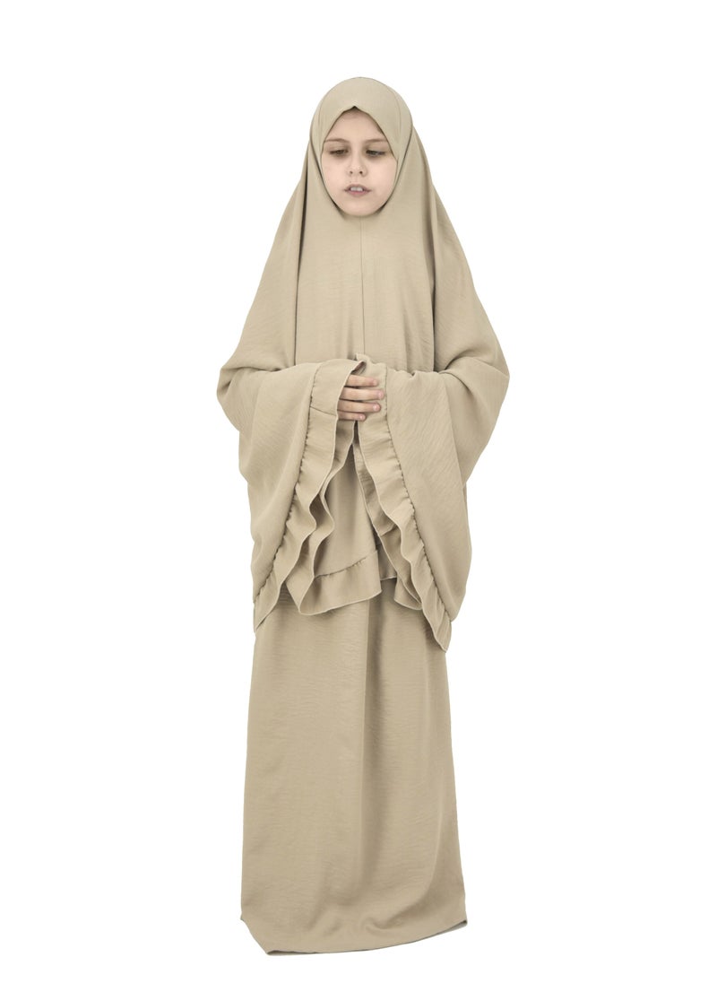 DAMAS COLLECTION - Two Piece Islamic prayer dress for girls kids and women -Prayer Clothes for girls and Muslim Women-Prayer Abaya For women and girls kids- Umrah essentials for women -Prayer dress women - Image 1