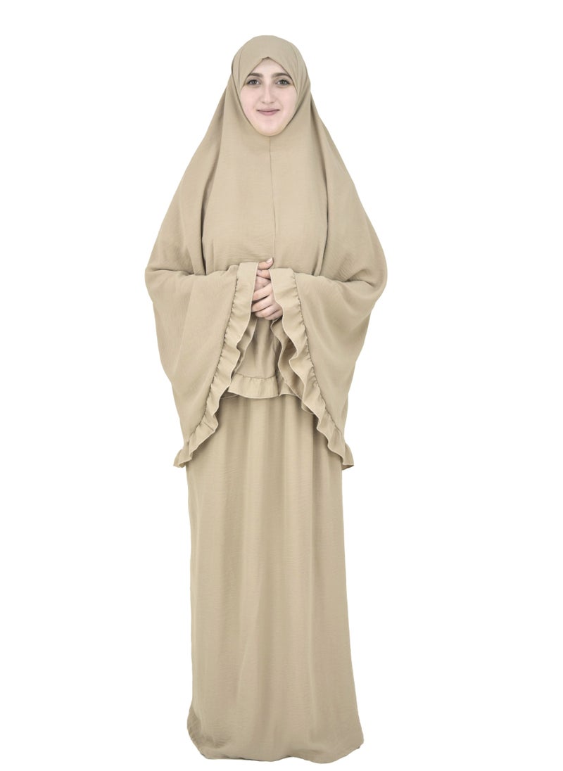 DAMAS COLLECTION - Two Piece Islamic prayer dress for girls kids and women -Prayer Clothes for girls and Muslim Women-Prayer Abaya For women and girls kids- Umrah essentials for women -Prayer dress women - Image 1