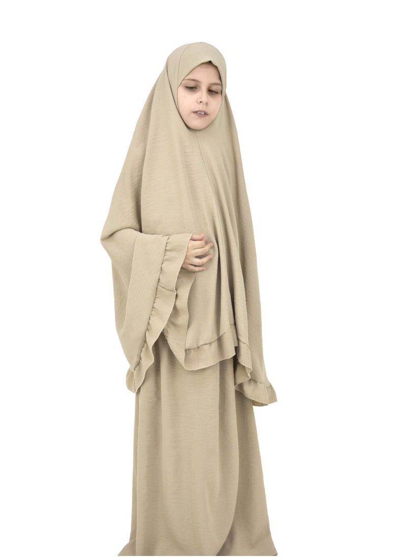 DAMAS COLLECTION - Two Piece Islamic prayer dress for girls kids and women -Prayer Clothes for girls and Muslim Women-Prayer Abaya For women and girls kids- Umrah essentials for women -Prayer dress women - Image 1