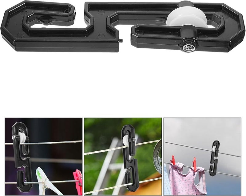 فاصل حبل الغسيل الثقيل من الألومنيوم مع بكرة نايلون موزعة للحبل للتجفيف في الهواء الطلق - Image 4