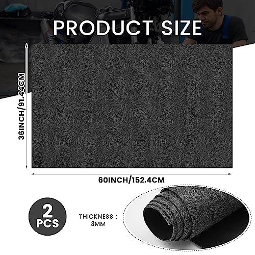 Datanly 2 Pcs Oil Spill Mat Set (36"×60") - Complete Garage Floor Protection - Front & Rear Car Coverage - Reusable Washable Oil Drip Mats - Image 2