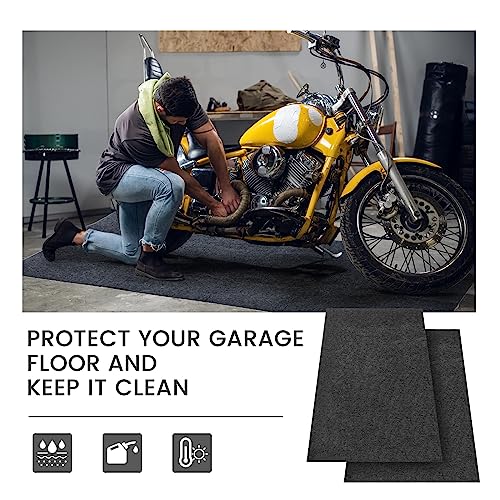 Datanly 2 Pcs Oil Spill Mat Set (36"×60") - Complete Garage Floor Protection - Front & Rear Car Coverage - Reusable Washable Oil Drip Mats - Image 5