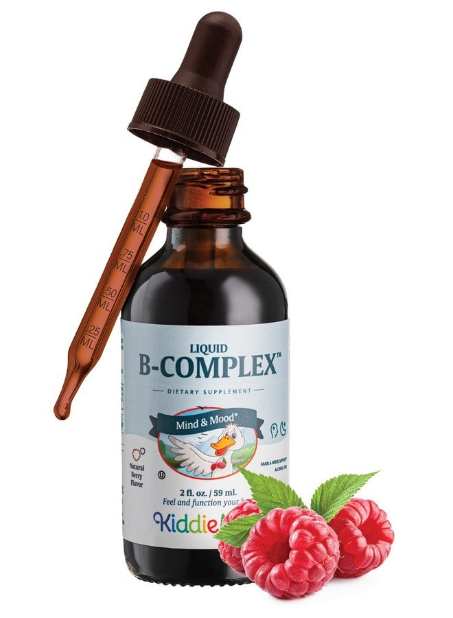 Maxi Health ماكسي هيلث كيدز فيتامين ب كومبلكس السائل بنكهة التوت - مكمل فيتامين مع فيتامين ب12 - قطرات فيتامين ب تحت اللسان للأطفال مع ب1 ب2 ب3 ب5 ب6 البيوتين وحمض الفوليك - 2 أونصة سائلة - Image 1