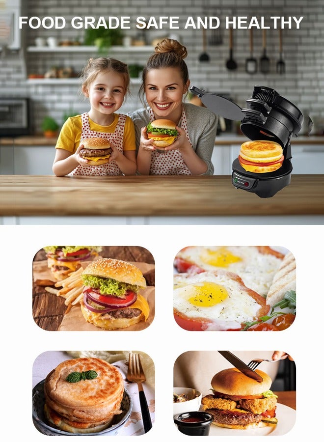 sokany Breakfast Sandwich Maker with Egg Cooker Ring,Customize Ingredients, Multifunctional Burger Press Machine,Non-Stick Coated Plates & Indicator Light,Perfect for English Muffins, Hamburgers,Croissants, Mini Waffles,SK-08033  - Image 4