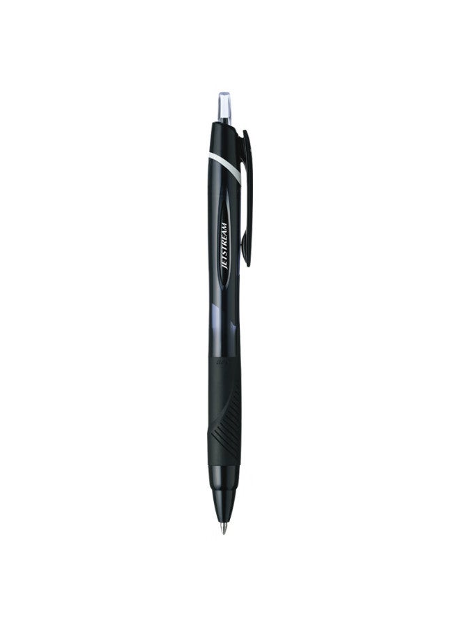 Uni Jetstream Series Retractable Ballpoint Pen Sxn-150, Smooth Writing, Student Office Pen, 0.7mm, Black Barrel With Black Ink, Pack Of 10 - Image 5
