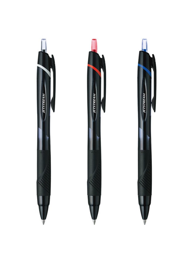 Uni Jetstream Series Retractable Ballpoint Pen Sxn-150, Smooth Writing, Student Office Pen, 0.7mm, Black Barrel With Black Ink, Pack Of 10 - Image 4