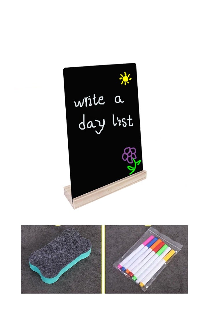 8 x 11 Inch Tabletop Chalkboard Signage with Base, Free 7 Colored Pens & Eraser, Menu Chalkboard Signage, Shop Food Signage, Parties, Weddings, Table Decoration & Restaurant Message Board - Image 1