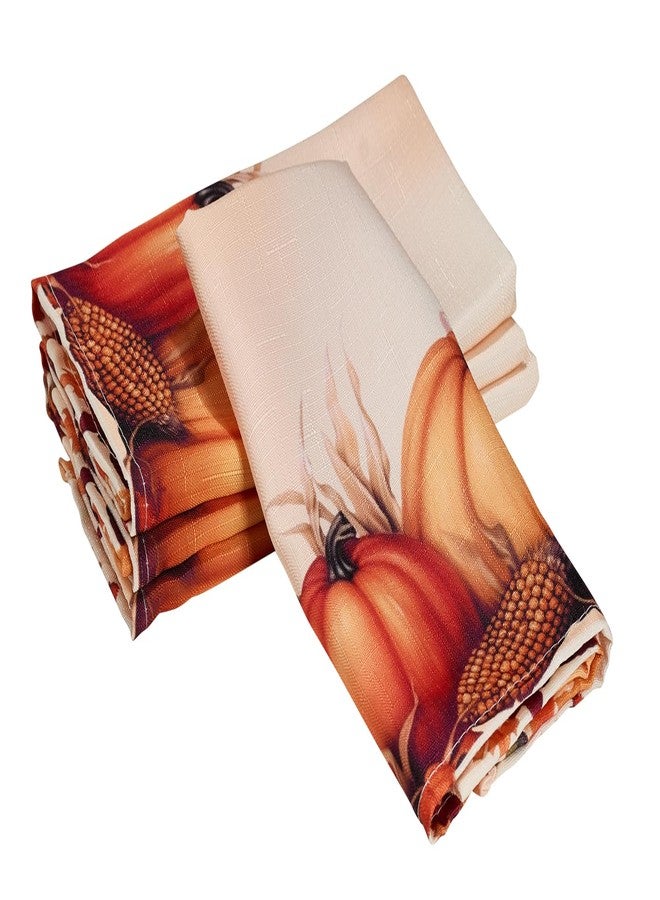 Kadut Thanksgiving Fall Harvest Turkey Cloth Napkins (17x17 Inch) Set of 4 | Heavy Duty Fabric | Stain Proof Napkins for Harvest, Holiday, Fall, Parties, Christmas - Image 3