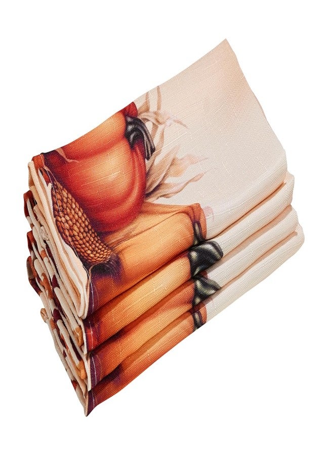 Kadut Thanksgiving Fall Harvest Turkey Cloth Napkins (17x17 Inch) Set of 4 | Heavy Duty Fabric | Stain Proof Napkins for Harvest, Holiday, Fall, Parties, Christmas - Image 4