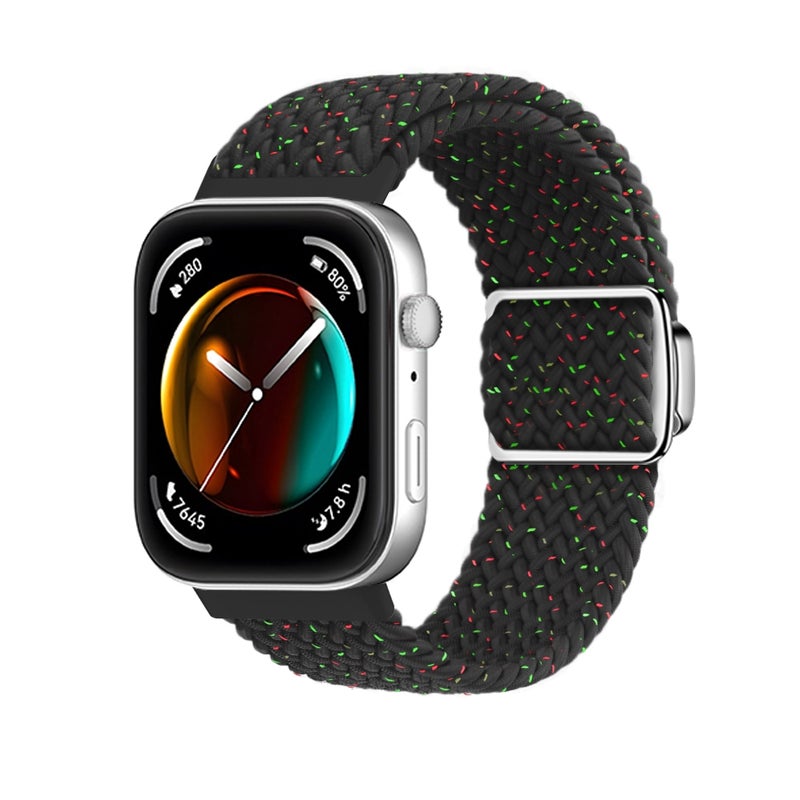 erorex For Huawei Watch Fit3 Nylon Loop Magnetic Buckle Watch Band(Starlight Black) - Image 1