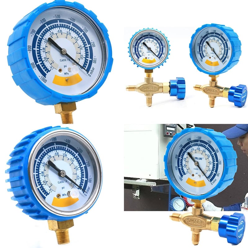 مقياس تفريغ صغير 0-14 رطل لكل بوصة مربعة من الفولاذ المقاوم للصدأ 1/8 بوصة مقاوم للماء لقياس ضغط المضخات - Image 3