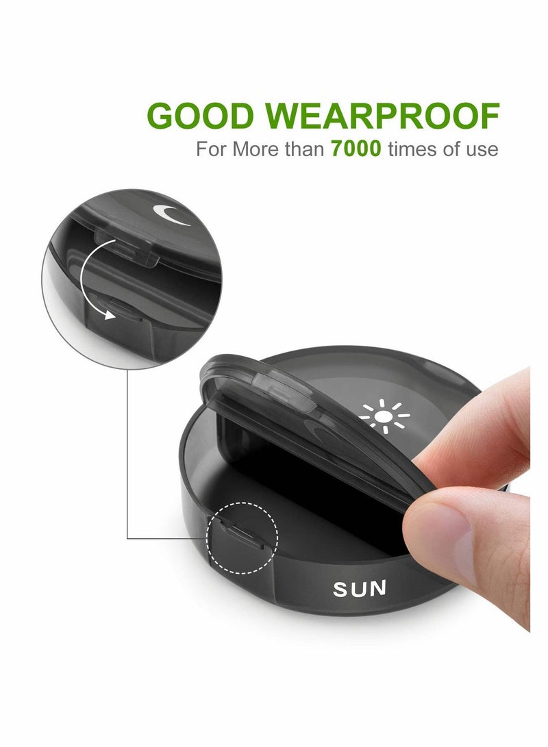 Excefore Pill Organizer 2 Times a Day, Weekly AM PM Pill Box, Large Capacity 7 Day Pill Cases for Pills/Vitamin/Fish Oil/Supplements (Black) - Image 5