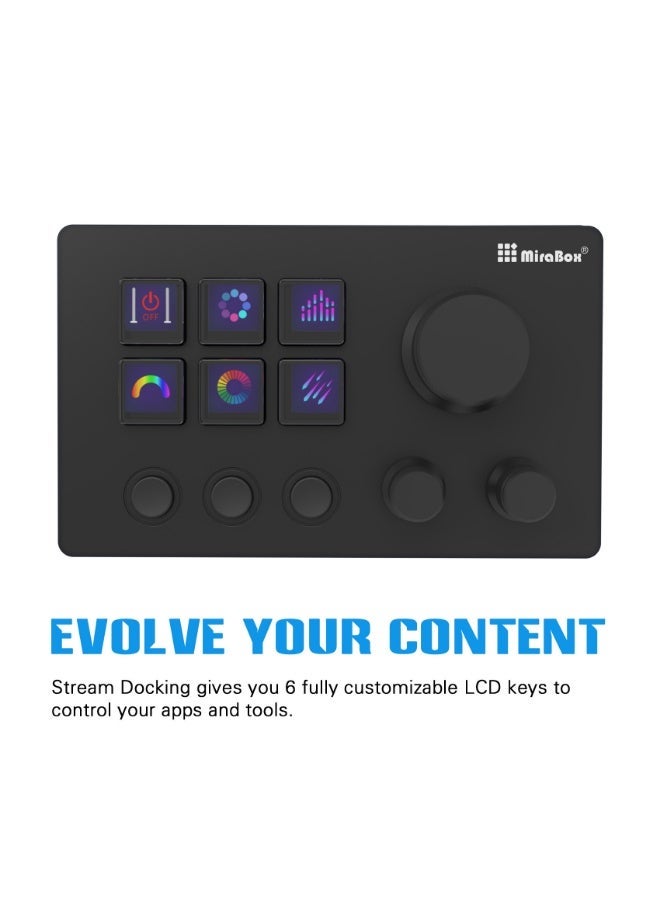 MiraBox Stream Controller Deck with12 Customizable Macro Keys to Trigger Actions in OBS Twitch YouTube for Content Creators Stream Dock Compatible with PC & Mac N3 Black Macro Keypad - Image 2