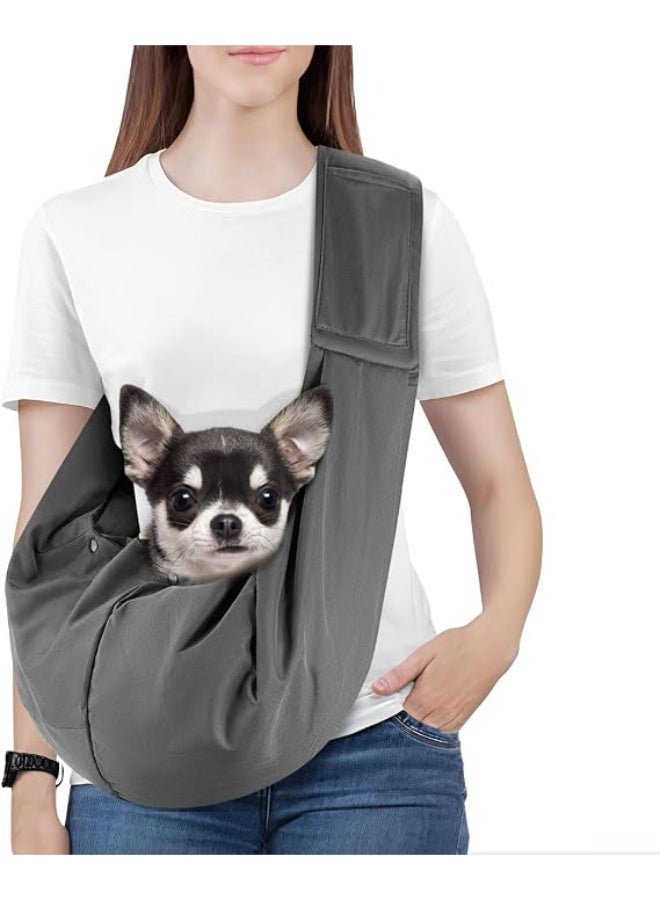 Pawaboo Small Dog Sling Carrier, Reversible Hands Free Dog Sling Carriers for Small Dogs and Cats