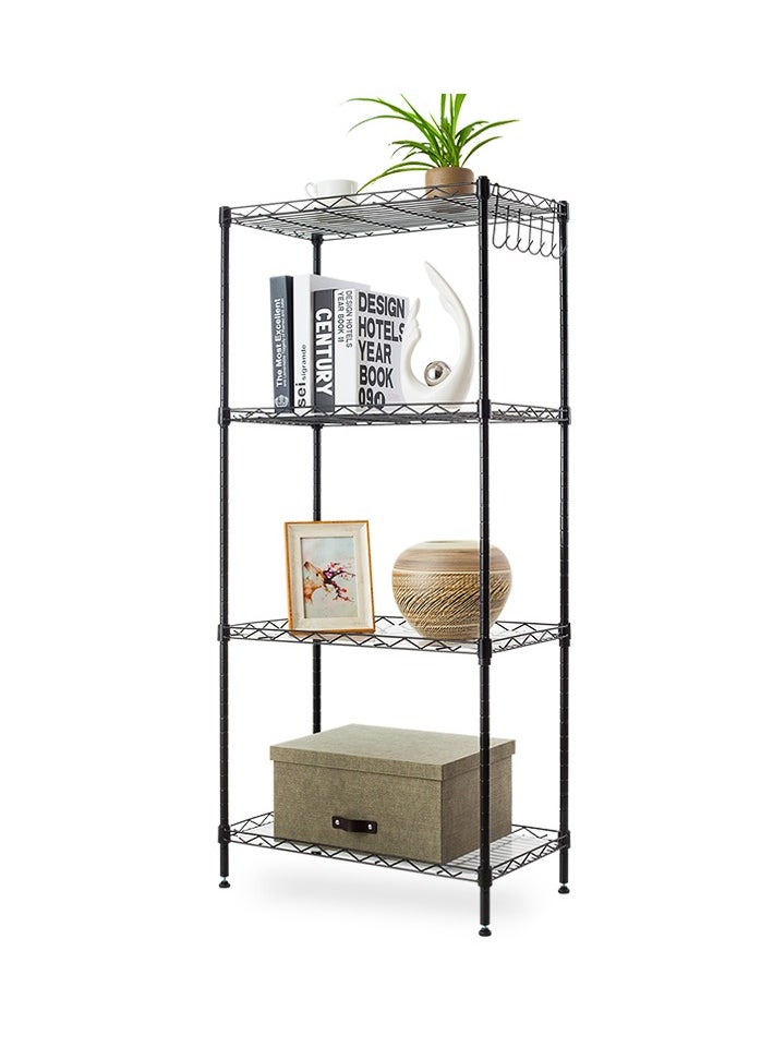 BLOOMING TIME - 4-Tier Narrow Metal Wire Shelving Rack - Adjustable Steel Storage Shelves, Organizer for Kitchen, Pantry, Laundry, Office - Image 1