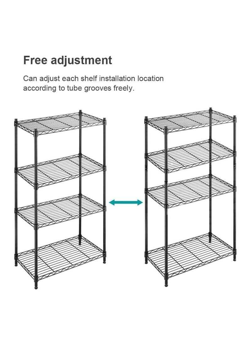 BLOOMING TIME - 4-Tier Narrow Metal Wire Shelving Rack - Adjustable Steel Storage Shelves, Organizer for Kitchen, Pantry, Laundry, Office - Image 1