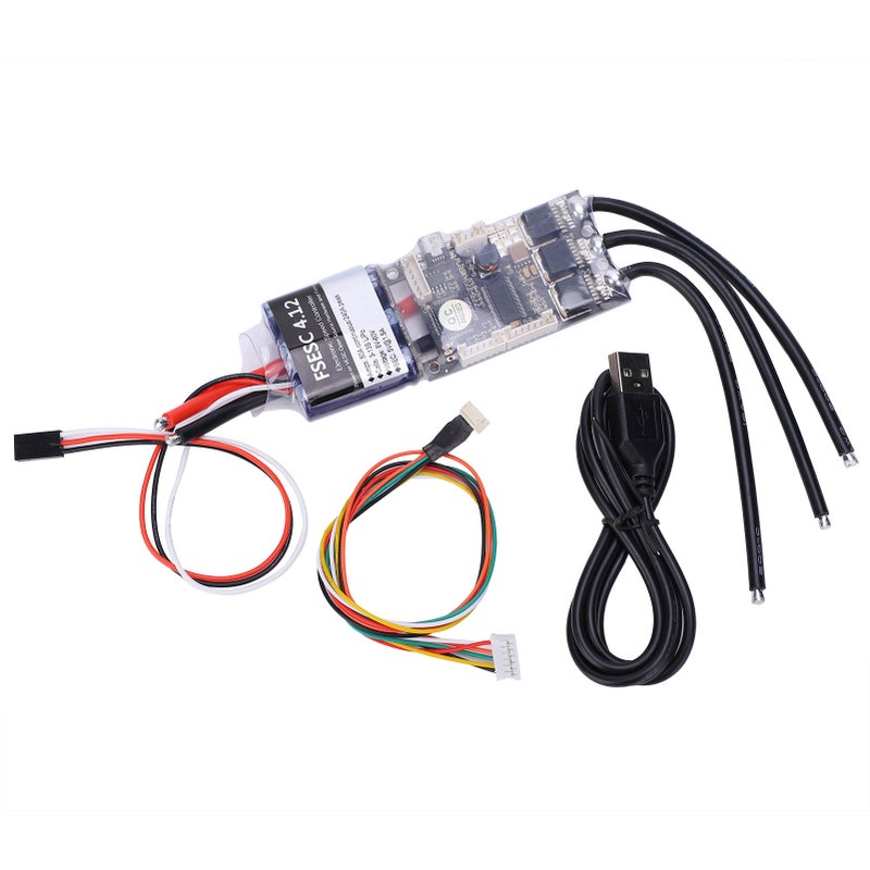 التحكم الإلكتروني في السرعة محرك واحد V4 ميني FSESC4.12 ESC بتيار عالي 50 أمبير مع أنوديزة الألومنيوم - Image 2