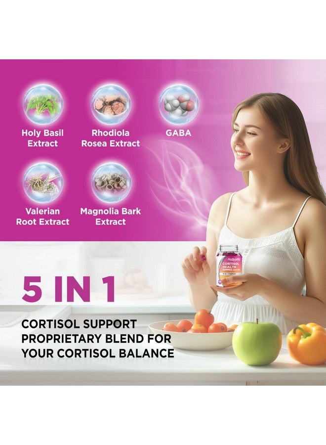 Hollegend مكملات هوليجيند للكورتيزول للنساء والرجال، جوميز الكورتيزول مع الأشواغاندا، المغنيسيوم، L-ثيانين، فوسفاتيديل سيرين، B6 لتنظيف الكورتيزول، الاسترخاء، النوم، التركيز، خالية من السكر، نباتية، 60 - Image 4
