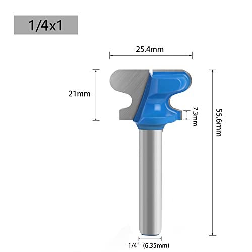 LEPEVNEY End Milling Cutter Bit Finger Pull Bit Router Bit Drawer Pull 1/4" Shank Stool Molding Cutter 1" Cutting Dia, Pack of 1, Blue or Black - Image 2