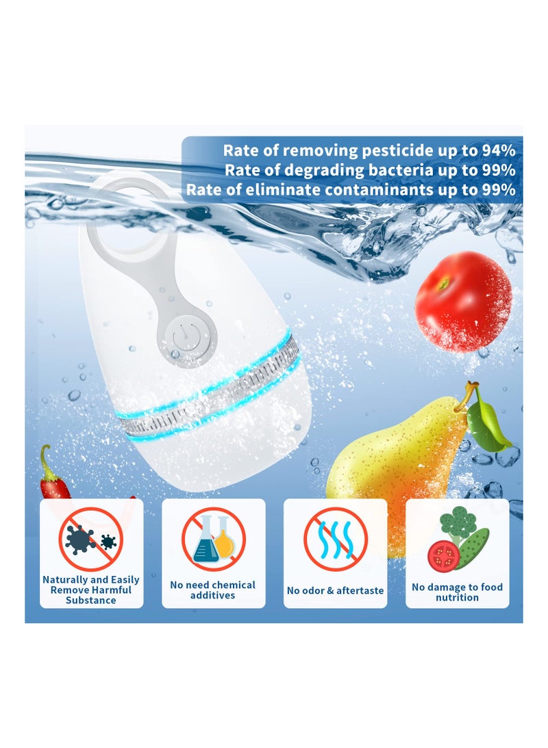 SYOSI Fruit and Vegetable Cleaning Machine, Portable Aqua Pure Purifier Device for Washing Food Like Fruit, Vegetable, Rice, Meat, Fish and Cleaning Tableware - Image 2