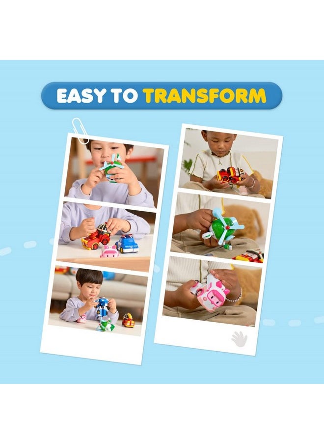 Robocar Poli Transforming Robot 4 Transformable Action Toy Figure Vehicles Police Emergency Vehicle Playset Holiday Birthday Rescue Car Toys Gift For Boys Girls Age 1 2 3 4 5  - Image 4