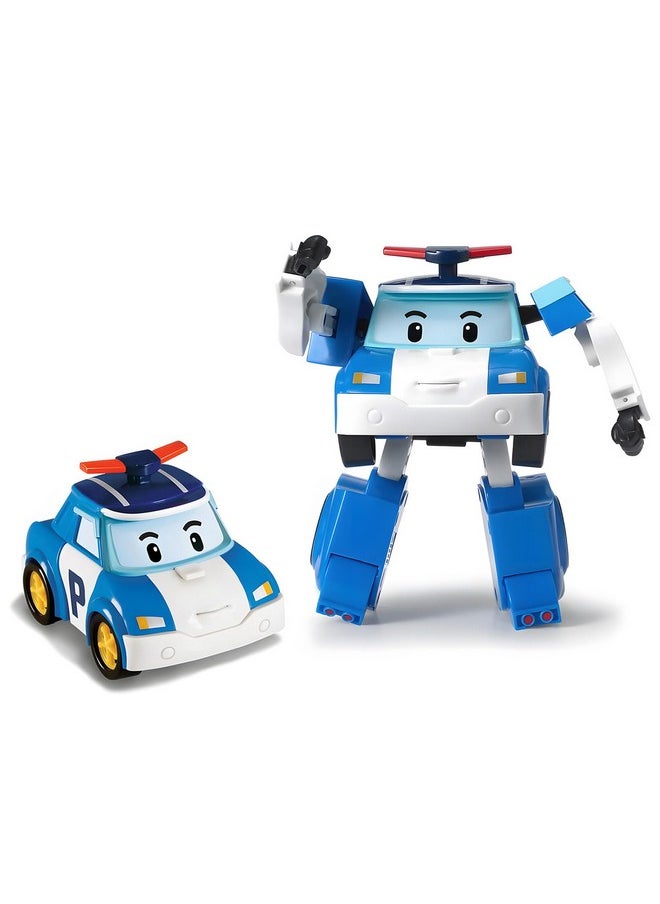 Robocar Poli Transforming Robot 4 Transformable Action Toy Figure Vehicles Police Emergency Vehicle Playset Holiday Birthday Rescue Car Toys Gift For Boys Girls Age 1 2 3 4 5  - Image 1