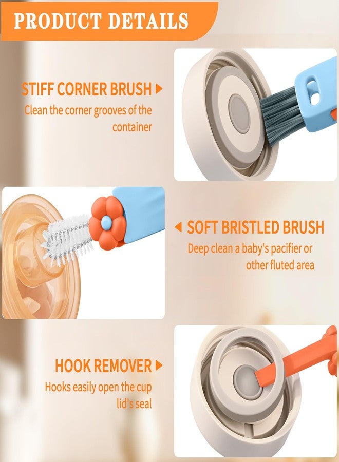 Vanjua 3 in 1 Cup Lid Gap Cleaning Brush Set, Multifunctional Bottle Cleaning Brush, Cup Lid Gap Cleaner, Home Kitchen Crevice Brush Tools (3 Pack) - Image 4