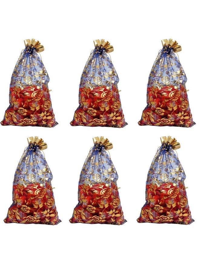 Evisha Unisex Net Jari Potli Pouch Bag - 20pcs (Multicolor, Size 23x16 cm)