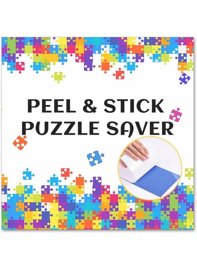WISHDIAM Puzzle Saver Sheets - 18 Peel & Stick, No Stress & No Mess, Clear Sticker Sheets with 6 Adhesive Hangers & 1 Scraper - Image 1
