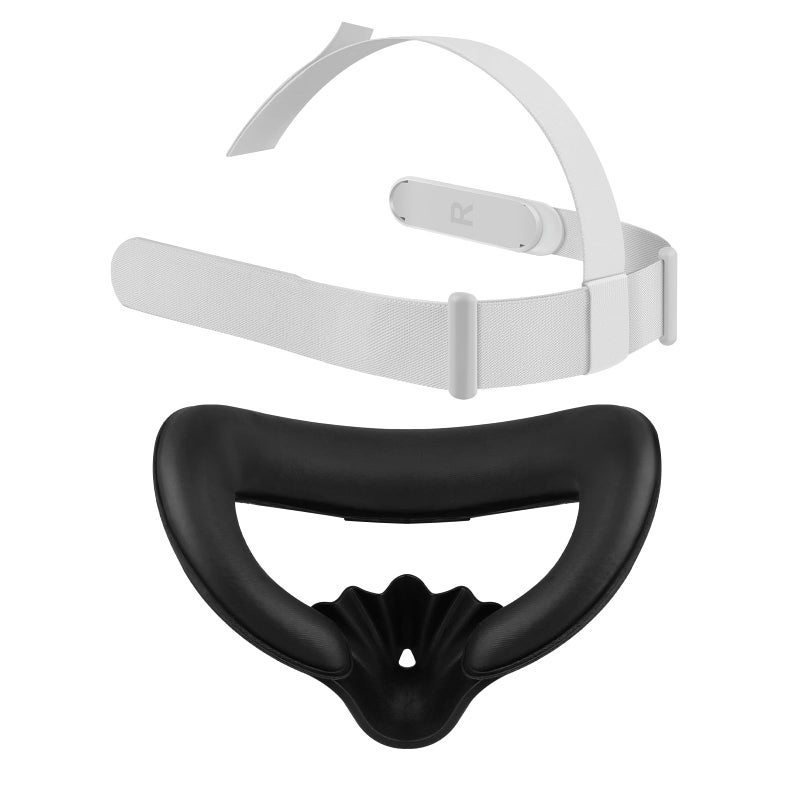 TOMSIN Head Strap and Face Cover Pad for Oculus Quest 2, Original Replacement Headstrap&Sweatproof PU Leather Face Cushion Pad - VR Accessories Kit Compatible with Meta Quest 2 Headset - Image 1