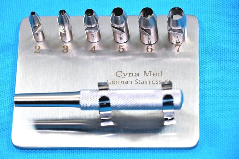 CYNAMED German Grade Keyes Dermal Punch 4 inches Set Instruments Dermatology - Image 1