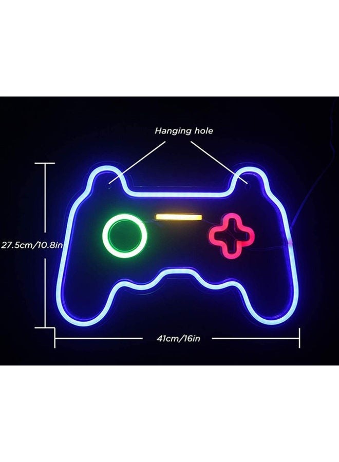 Captaintech Neon Signs LED Gamepad Shaped Lights Wall Decor Multicolour 27.5 x 41cm - Image 3