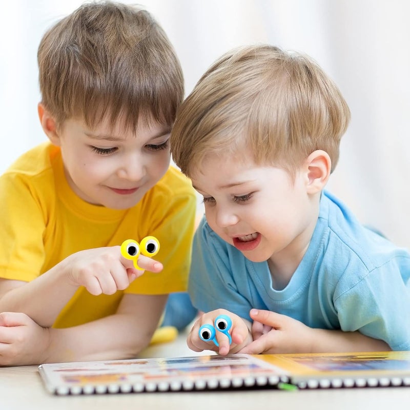 Sratte Sratte 240 Pcs Eye Finger Puppets Googly Eye Wiggly Eyeball Ring Finger Toys Plastic Googly Eye Rings Party Favor for Little Teens Classroom Exchange and Prize Supplies 5 Random Colors  - Image 5