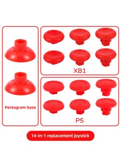 [Source Manufacturer] PS5/PS4/XB1/handle 14-in-1 Suit Universal Swing Head Replacement Rocker Button Cap-Product Color:PS4/P5 Suit/14 In 1-Black/with Packaging