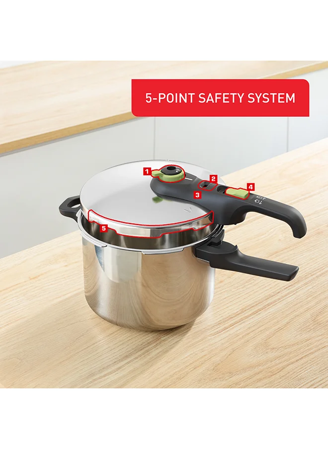 Tefal TEFAL Secure Trendy 6L+4L Pressure Cookers Set | Fast Cooking | Attractive Design | 2 Programs | Safe | Induction Compatible | 2 Years Warranty | P2584300