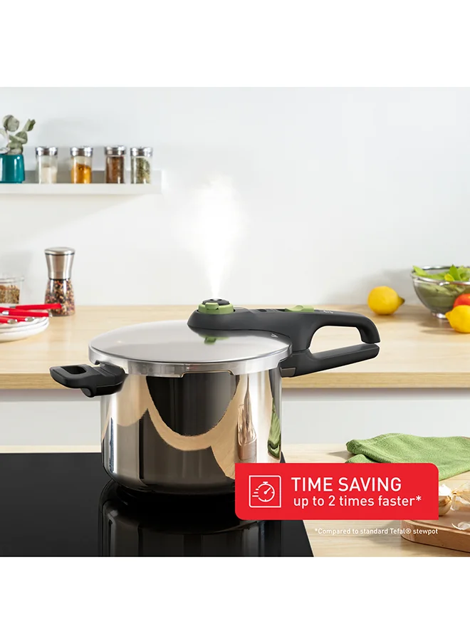 Tefal TEFAL Secure Trendy 6L+4L Pressure Cookers Set | Fast Cooking | Attractive Design | 2 Programs | Safe | Induction Compatible | 2 Years Warranty | P2584300