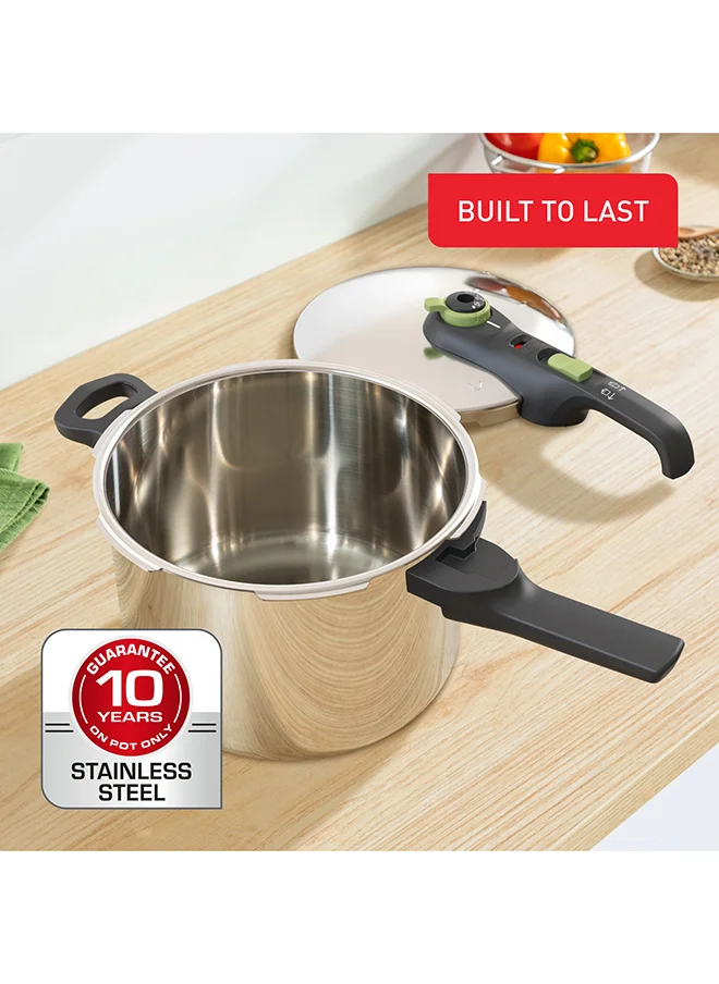 Tefal TEFAL Secure Trendy 6L+4L Pressure Cookers Set | Fast Cooking | Attractive Design | 2 Programs | Safe | Induction Compatible | 2 Years Warranty | P2584300