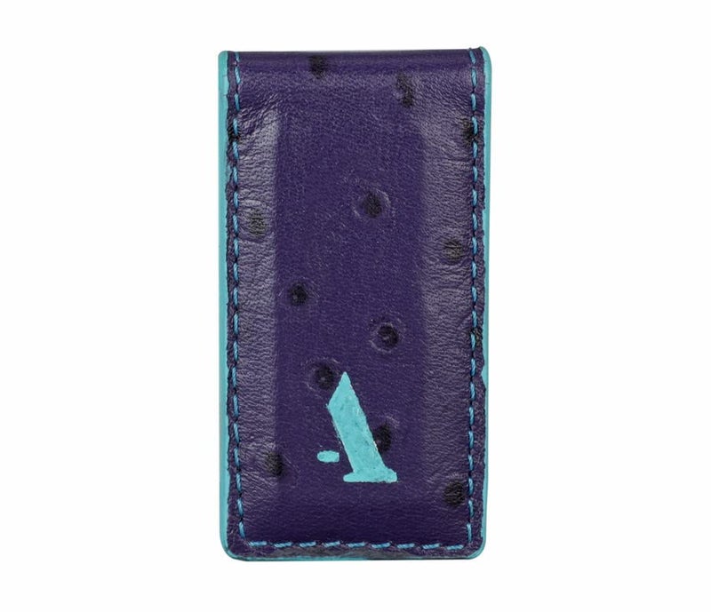 Adamis Slim Leather Money Clip and Card Holder for Men and Women W362 Purple - Image 2